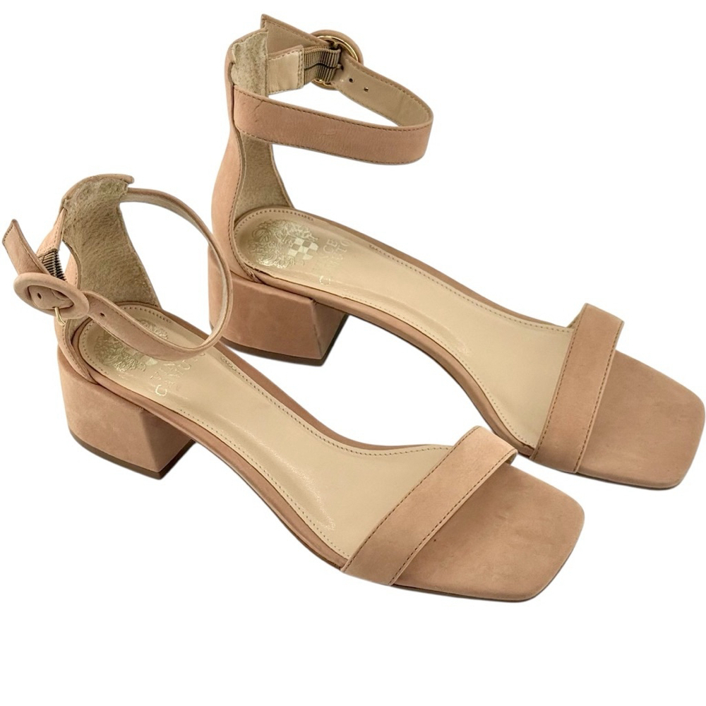 Vince Camuto Sandals Size 8M Pink Ankle Strap Block Heel